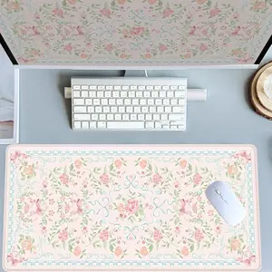 Fresh Floral Pattern Gaming Mouse Pad Extra Large Computer Mouse Pads for Desk Office Desk Accessories XXL Mouse Pad for Laptop Big Mouse Pad Extended Mouse Pad with Non - Slip Rubber Base Stitched Edge for Home and Office Office Supplies