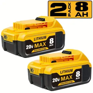 8000mAh Replacement for Dewalt 20V Battery Lithium-ion MAX DCB200 DCD/DCF/DCG/DCS Series and Power Tools