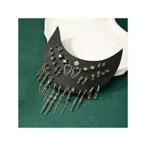 17 Pairs Simple Multi Diamond Vintage Earring Set For Ladies