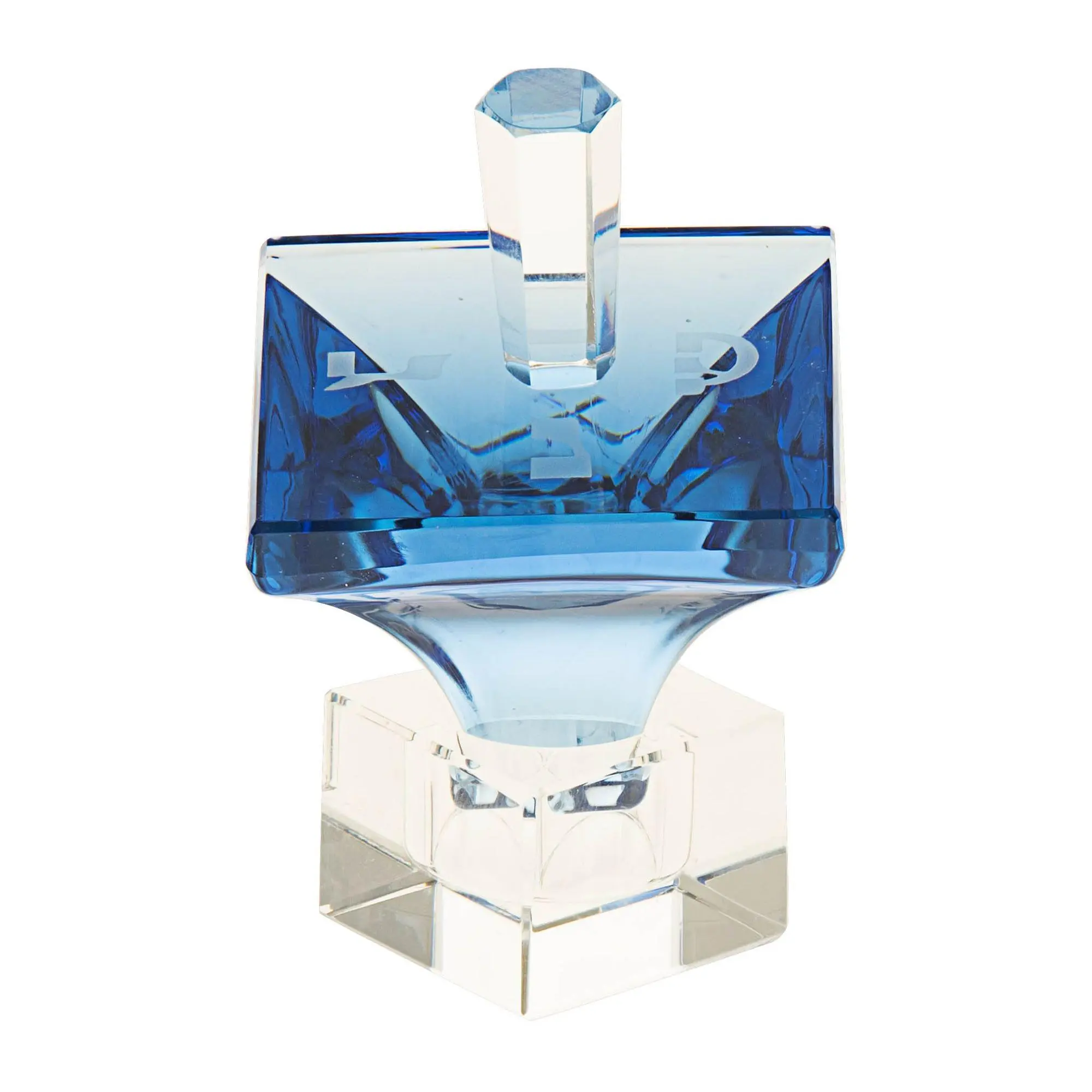 Copa Judaica Dreidel Crystal Optic Blue