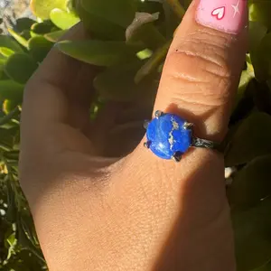 Lápiz Lazuli Adjustable Ring - Blue Stone, Elegant Design, Lightweight and Comfortable Fit