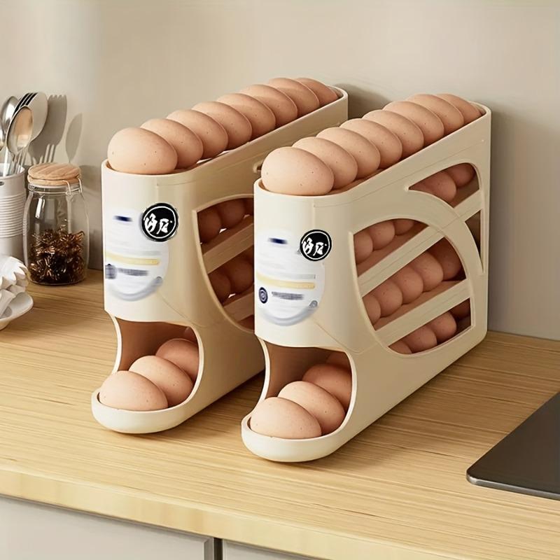 AnchorHearth 1pc Refrigerator Rolling Filling Egg Rack. Automatic Sliding. Save Labor And Space. Multi-layer Oblique Automatic Egg Roller, Large Capacity Stackable Egg Storage Organization, Kitchen Refrigerator Egg Storage Box. Good