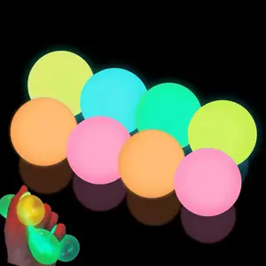 4Pcs Glow in the dark Dark Squishy Balls - Soft, Wall-Sticky Sensory Stuff Fidgets Squishies, Ideal Stress Relief Squeeze Toys for Kids Stuff Daily Use