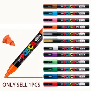 PC-3M POSCA  Acrylic marker pen characters of very small size marker pen Graffiti pen 0.9-1.3 POP marker pen student painting Anime Hand Touch mark marker pen Vibrant colors Strong coverage Persistent attachment Art Pen