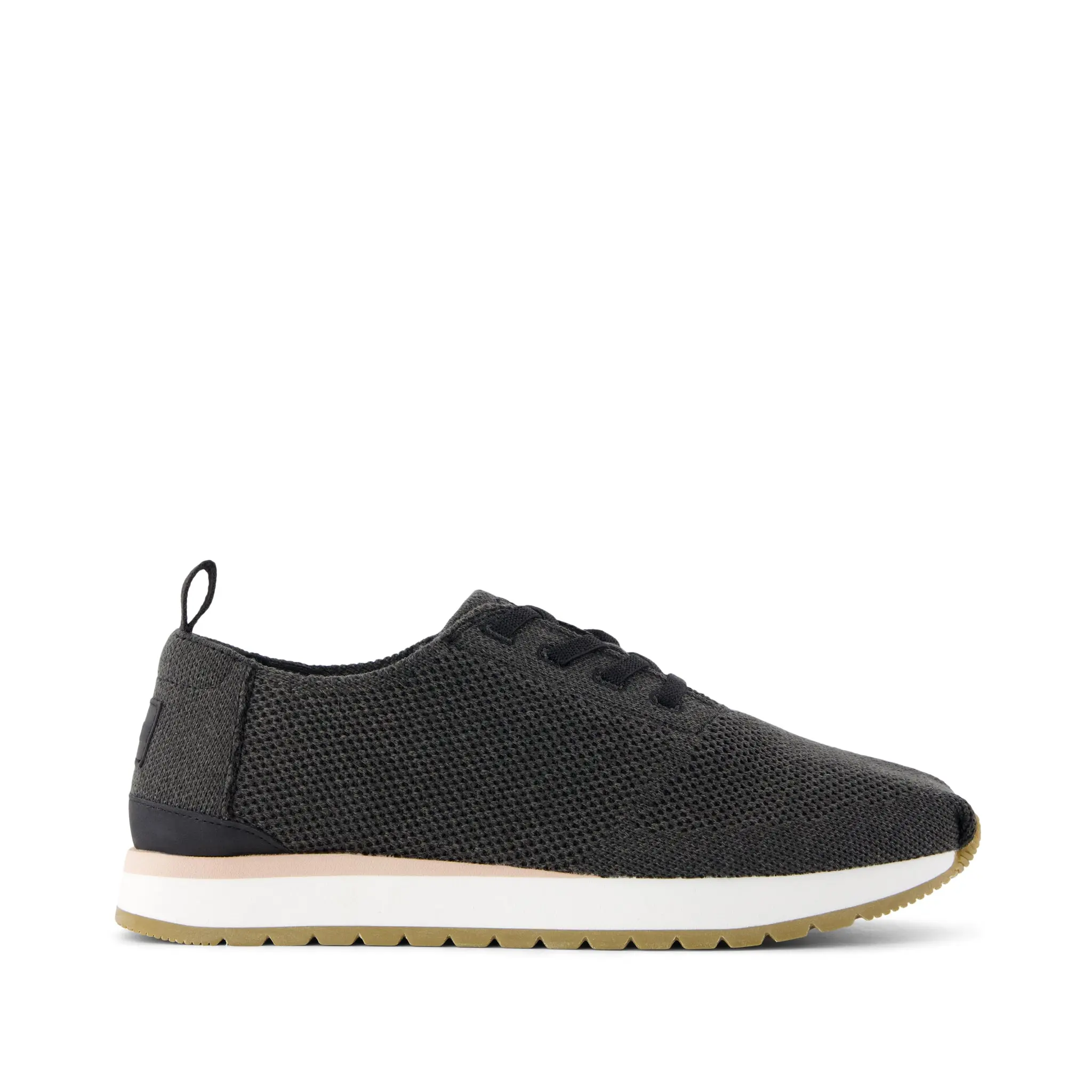 Womens Resident Plus Lace-Up Sneaker Charcoal Engineered Knit