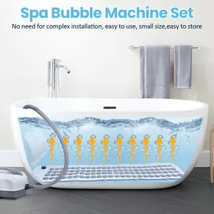 Portable Spa Bubble Bath Mat, Full Body Bubbling Bath Non-slip Mat with Remote & Pillow, Electric Air Pump & Adjustable Bubble Settings Bathtub Bubble Machine Portable Spa Bubble Bath Mat,