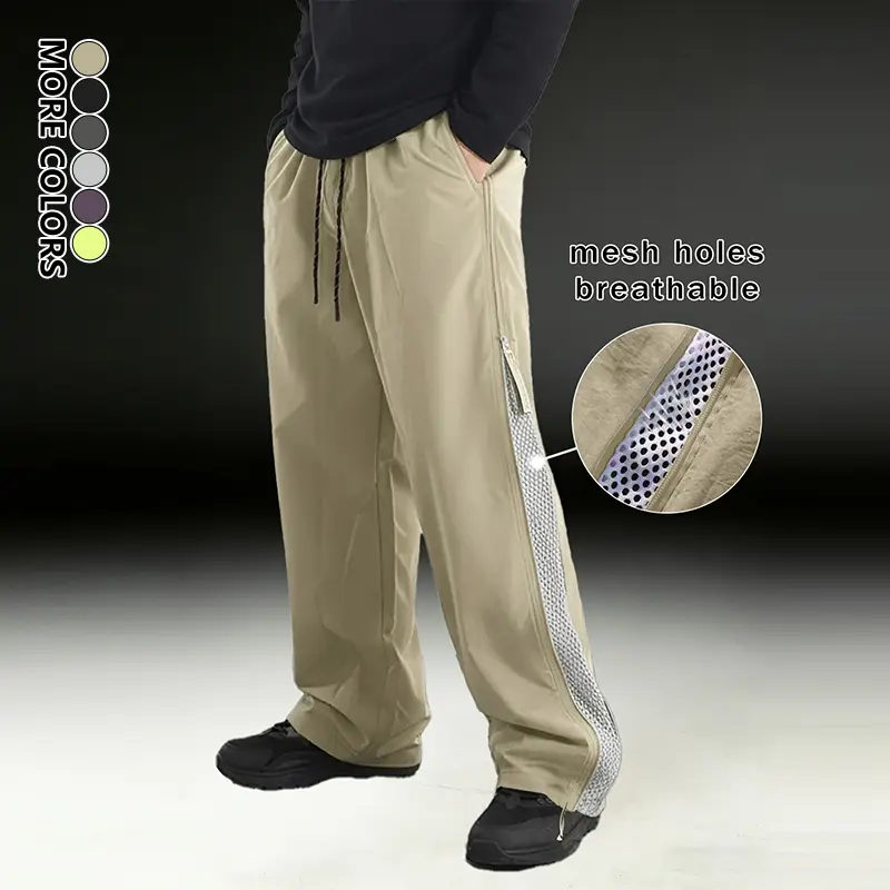 Men's Trendy Summer Lightweight Loose Wide Straight Leg Cargo Pants Versatile Casual Bottoms Ideal for Daily Life, Work, Travel, Hiking, Running and All Outdoor Activities