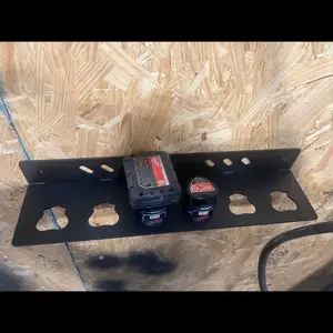 Milwaukee M12 Battery Holder, packout, battery Wall Mount.  Organizer.  Steel. Powder-coated  black durable finish power tool