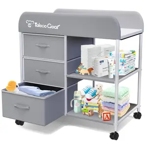 #Summervibes，G TALECO GEAR Baby Changing Table，Portable Changing Table with 3 Storage Baskets, Waterproof Pad, and Mobile Nursery Organizer for Newborn Essentials