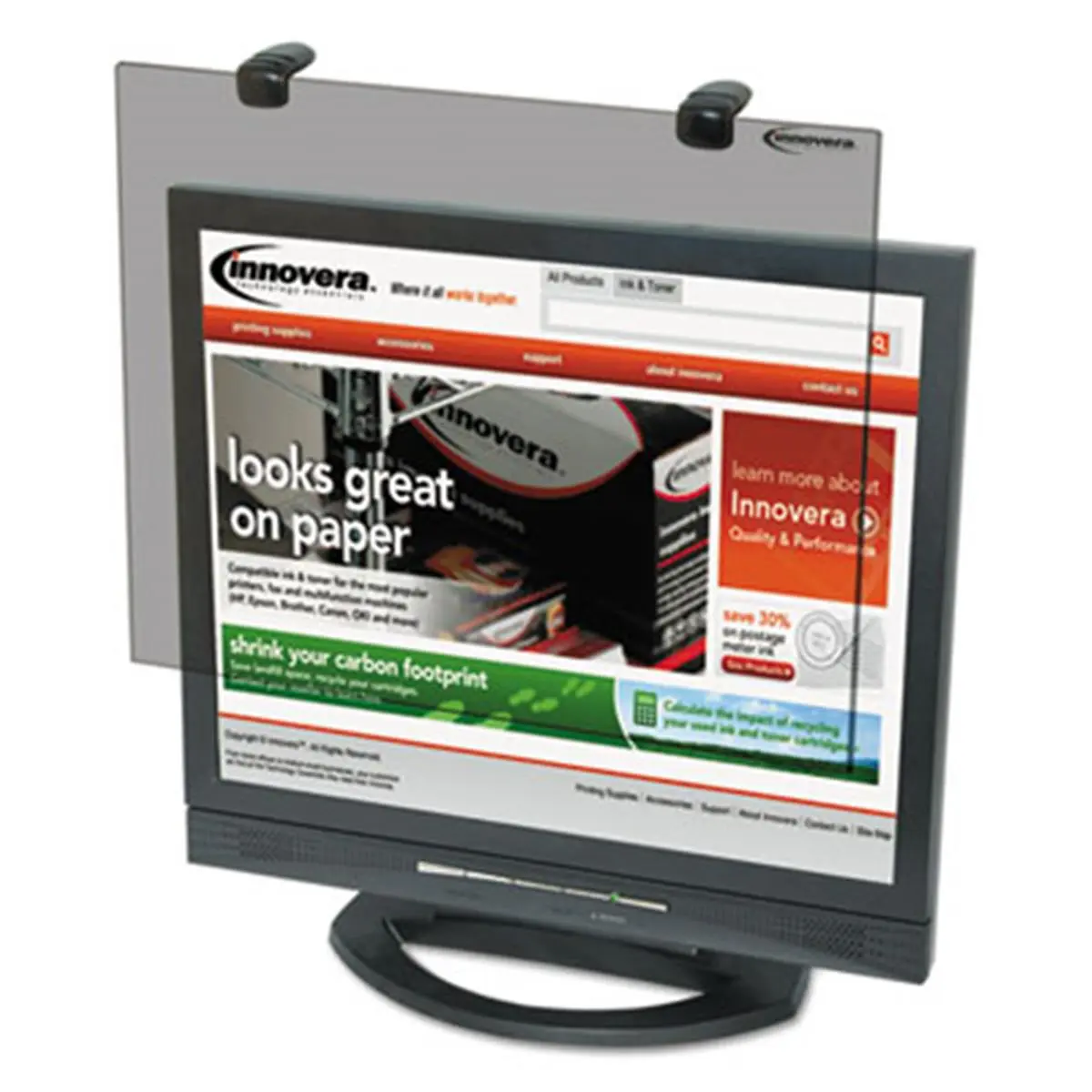 212 MAIN 19-20" LCD Monitor Dust Cover - Durable, Frameless Clip Design, Antireflective Coating, Neutral Tint, Reduces Glare, Eyestrain Prevention, Enhances Viewing, Easy-to-Clean Microfiber Cloth Included, Household Textiles Storage Accessory
