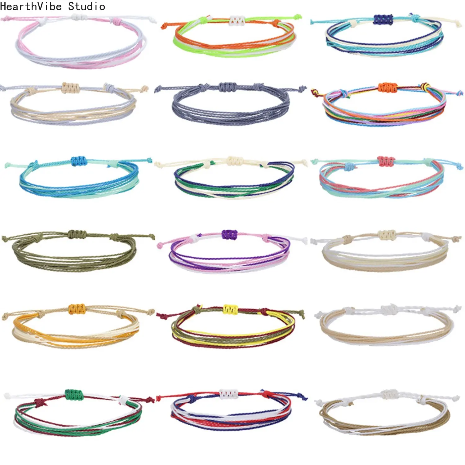 Braided Friendship Bracelets in a Bohemian Style, Waterproof Waxed Cord Jewelry for Outdoor and Sporty Use, Mix Bracelets, Casual Sports Wristbands, Unisex, Outdoor Wear