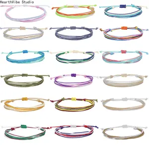 Bohemian-Style Waterproof Waxed Cord Braided Bracelet, Sports & Outdoor Wristband for Friendship, Lucky Gifting