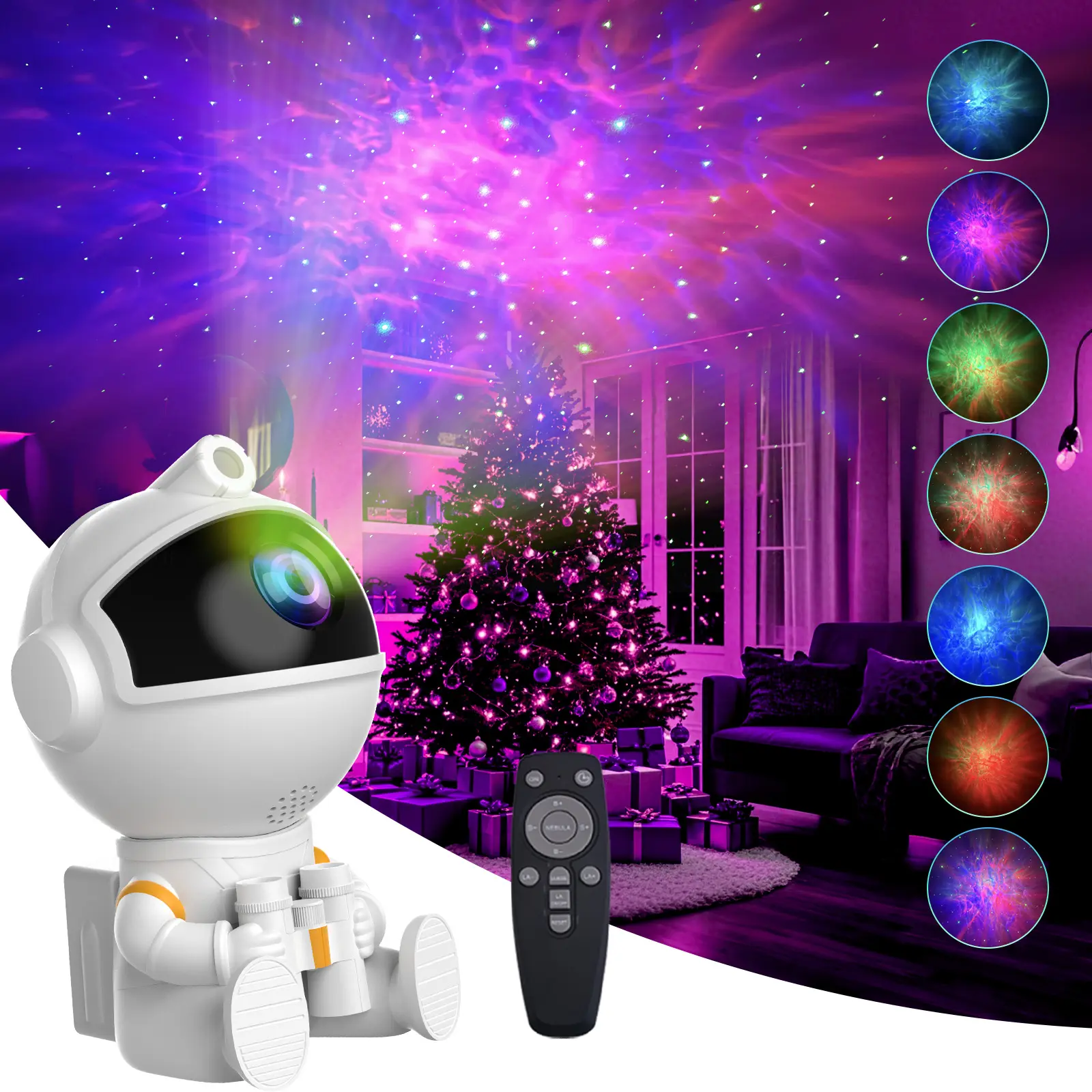 Astronaut Galaxy Star Projector Starry Night Light - Starry Nebula Ceiling Space Projection Lamp with 8 Modes, Remote and 360° Adjustable, Gift for Kid Adult for Bedroom Decor Novel