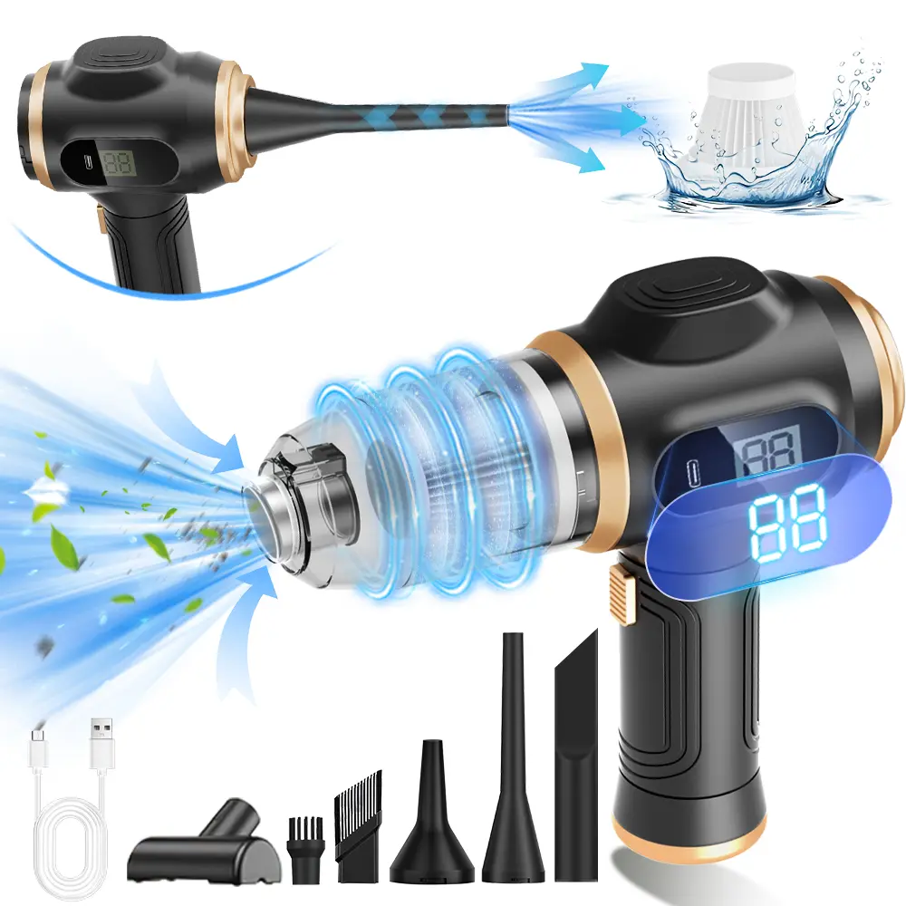 【DealsForYouDays】Belibuy Handheld Cordless Car Vacuum Cleaner: 9000Pa powerful suction, 6-in-1 portable vacuum cleaner with a smart display, ideal for cars, homes, offices and pet care. A portable cordless cleaner. The perfect gift for your loved ones.