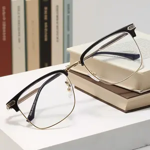 Classic Elegant Square Frame Gold Glasses, Metal Frame Glasses, Suitable for Men and Women Daily School Decoration, Ideal Gift Choice