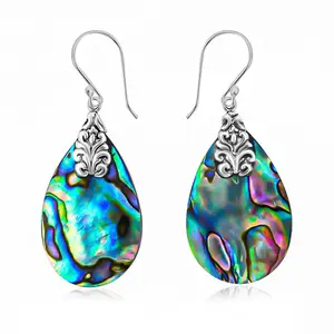 925 Sterling Silver Abalone Shell Solitaire Dangle Drop Earrings Stylish Fashion Beach Jewelry For Women Unique Costume Jewelry for Women Birthday Christmas Gifts