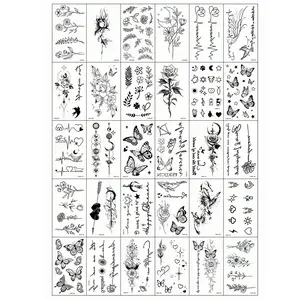 Creative Temporary Tattoo Stickers Set (30 Pcs), Temporary Tattoo Kit, Realistic Tree Branches, Starry Sky, Butterfly Designs, Waterproof, Unisex, Waterproof Temporary Tattoos