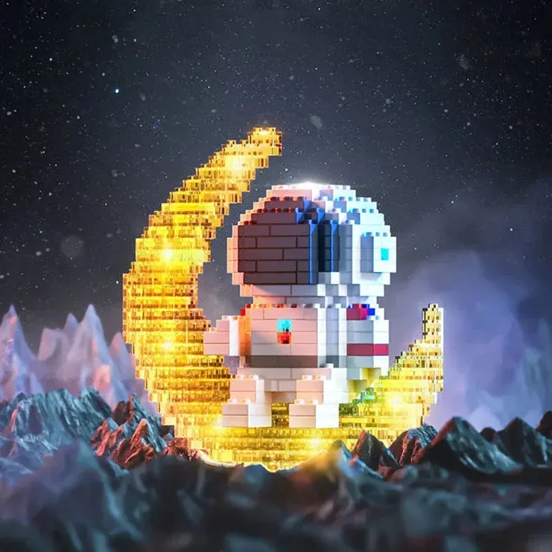 Challenging LED Astronaut 3D Stacking Brick Set Puzzle