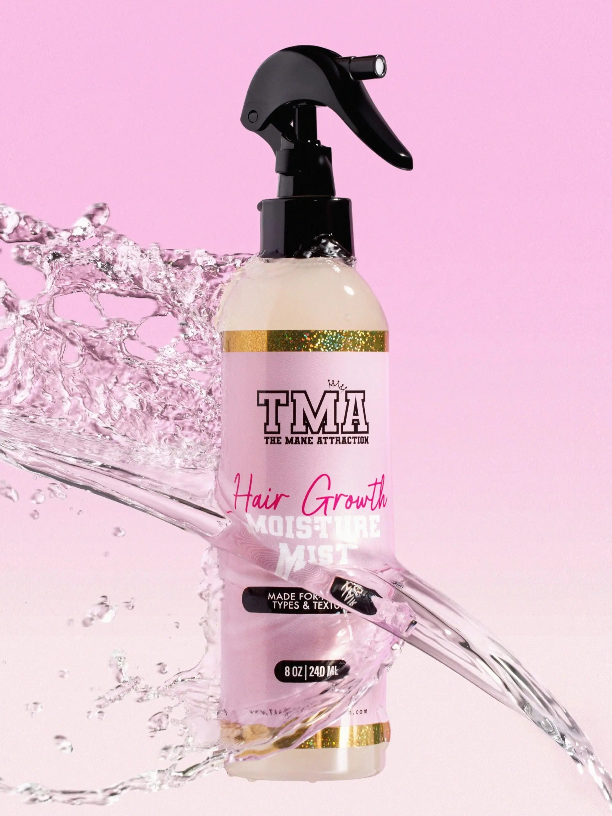 Daily Hair Growth Moisture Mist 8oz/240ml Hydrate & Moisturize for All Hair Types Revive Curls & Reduce Frizz Haircare Essential