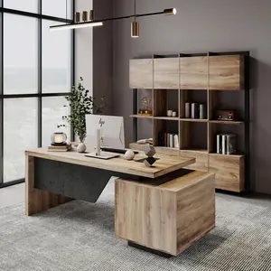 Extendable Executive Office Desk 63"–71" | L-Shape Computer Workstation with Reversible Storage Cabinet