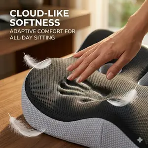 Memory Foam Thick Breathable Seat Cushion, Slow Recovery Sponge Donut Peach Shape, Office Chair Desk Wheelchair Car Seat Pad, Washable Cover