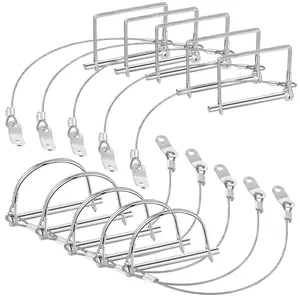 10 count Trailer Coupler Pin with Steel Quick Release Ring, 2-3/4" x 1/4" (L x W) Shaft Locking Coupler Pin for Farm  Wagons Towing, Lawn, and Hitches, Prevents Loss()