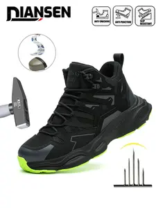 Steel Toe Shoes for men Durable Steel Toe Lightweight Puncture Resistant Safety Footwear Workwear Shoes Work Shoes Safety Work High top sneakers Comfortable for Construction Warehouse Worker Jobs