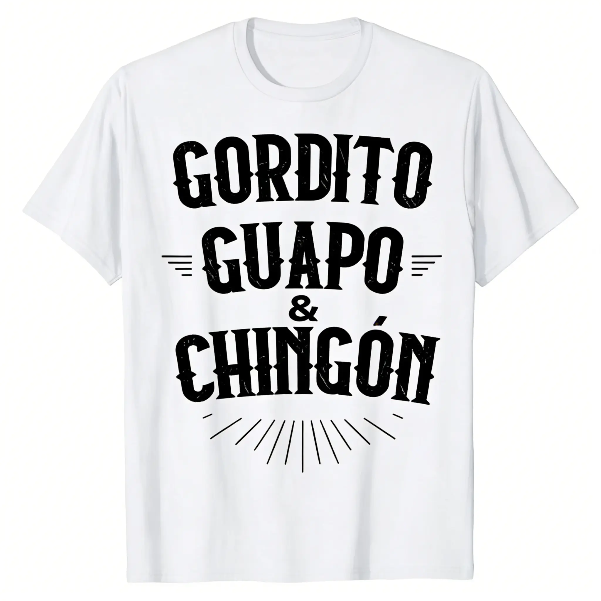 Menswear Casual Printed Funny Mexican Short-Sleeve Round Neck T-Shirt Tops - Plus-Size Summer Sports & Outdoor Outerwear