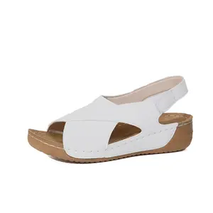 Women European American Roman Sandals Summer Platform Thick Sole Casual Open Toe Versatile Beach Sandals for Skirts