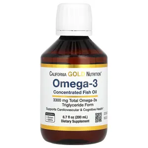 California Gold Nutrition Norwegian Extra Strength Oslomega® Omega 3 Fish Oil, Natural Lemon, 6.7 fl oz (200 ml)