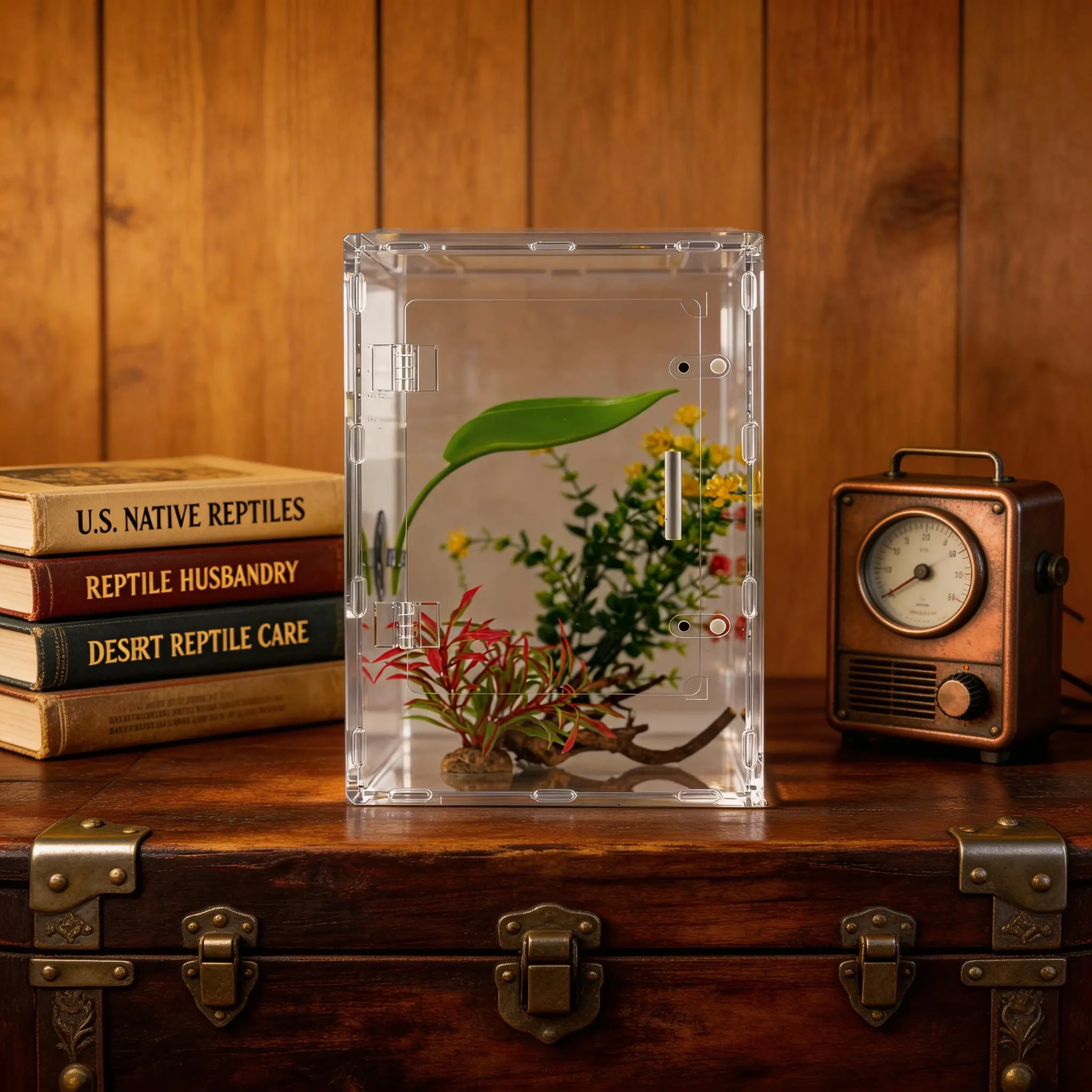 MonsterBox Enclosure Acrylic Reptile Tank, 8in-8in-12in Terrarium Supplies for Reptiles