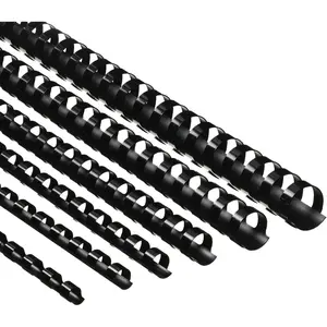 150 Pack Plastic Binding Combs for Notebook Calendar, 19 Ring Binding Spines, Letter Size, Spiral coils (1/4 5/16 3/8 1/2 5/8 3/4 in, Black)