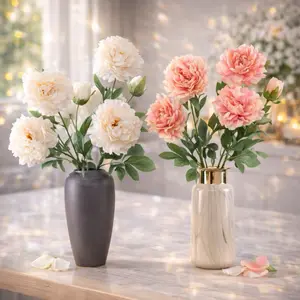 Artificial Ruoyun Big Peony 35 in Pack of 3 Luxuriant Flowers for Bouquets and Landscaping Happy Occasions Decor
