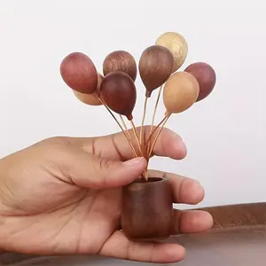 Wooden Balloon Vase, Handcrafted Wooden Balloon Vase with Wooden Balloons, Artistic Home Decor, Unique Holiday Or Birthday Gift Idea