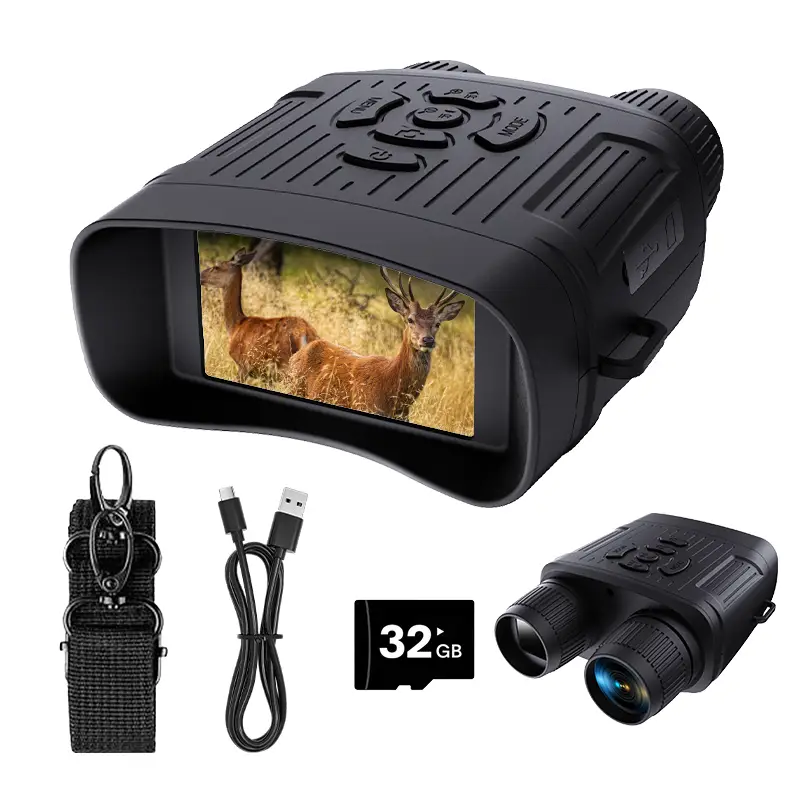 HIVISUALS Night vision binoculars -3.0TFT screen, 10x digital zoom, strong infrared spotlight, 9-level adjustment, all black observation, rechargeable