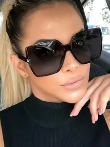 Women's Summer 2024 Elegant Oversized Square Frame Sunglasses, Leopard Pattern Sunglasses, Trendy Casual Sunglasses for Everyday Use, Fashionable Accessories for Outdoor Activities, Stylish Glasses