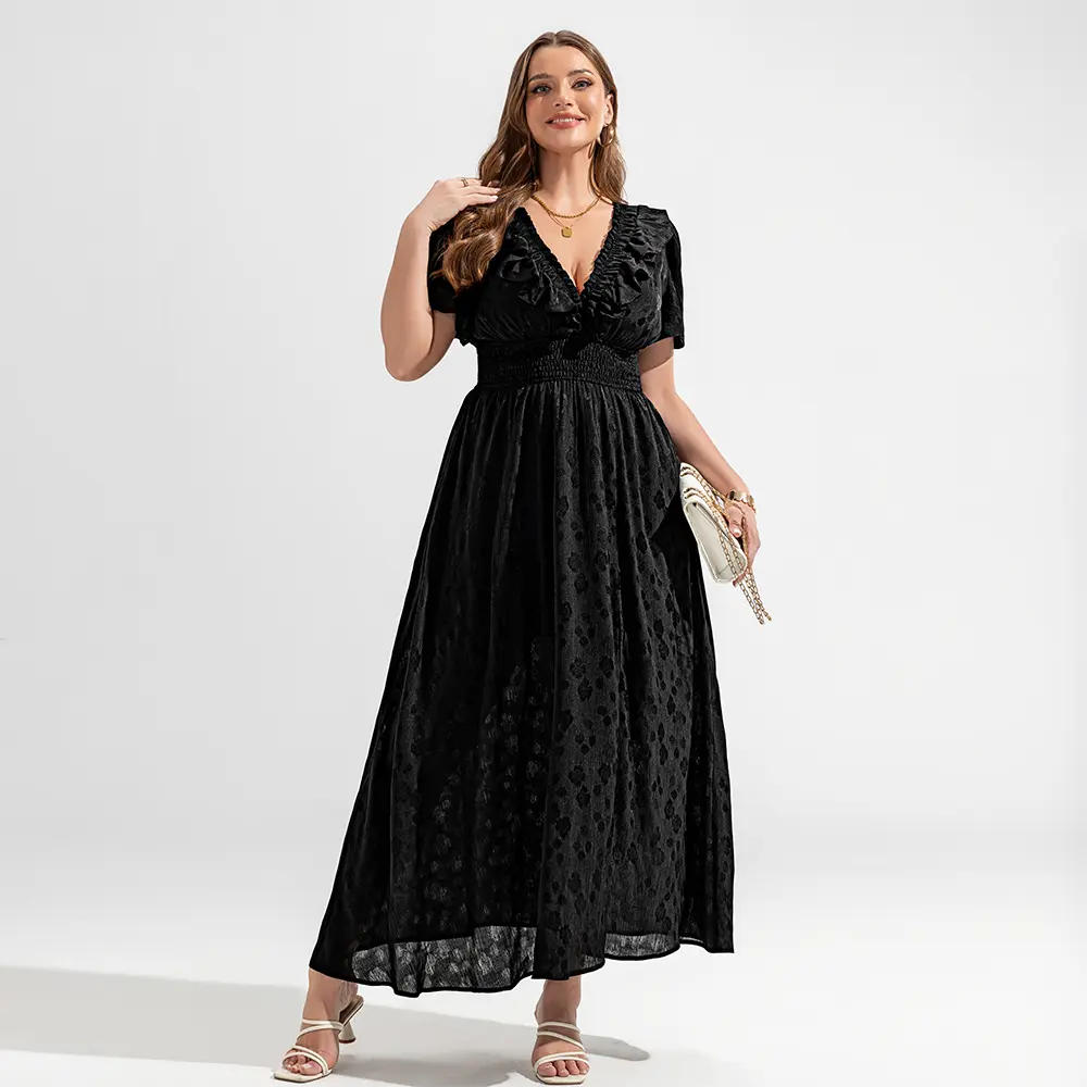 floral a line dresses for women Long Prom Dresses, Chiffon Prom Dresses, A-Line Party Dresses, Black E –  Dairy Bridal main image 1