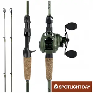 KastKing Spartacus II Fishing Rods & Reel combo- IM6 Graphite Blanks Casting & Spinning Rods, 2-Piece Rods with Extra Tip Section, PTS Power Transition System, KastFlex Technology, Rubber Cork Handle Fishingrods  SummerVibes