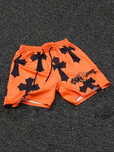 Men's 3pcs All Over Print Drawstring Shorts, Regular Fit Casual Pocket Elastic Waist Straight Leg Shorts for Summer, Woven Bottoms for Men