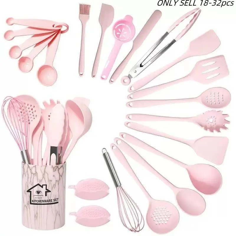Complete Silicone Cooking Tool Set, Heat Resistant & Dishwasher Safe, BPA Free Spatula, Tweezers, Spoon, Pot Lid Lifter, Kitchen Essentials, Kitchen Utensils Set, Cooking Gadgets
