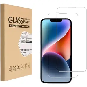 Screen Protector for iPhone 14/13/13 Pro 6.1 Inch [2-Pack] Tempered Glass Film 9H Hardness Scratch Resistant HD Clear