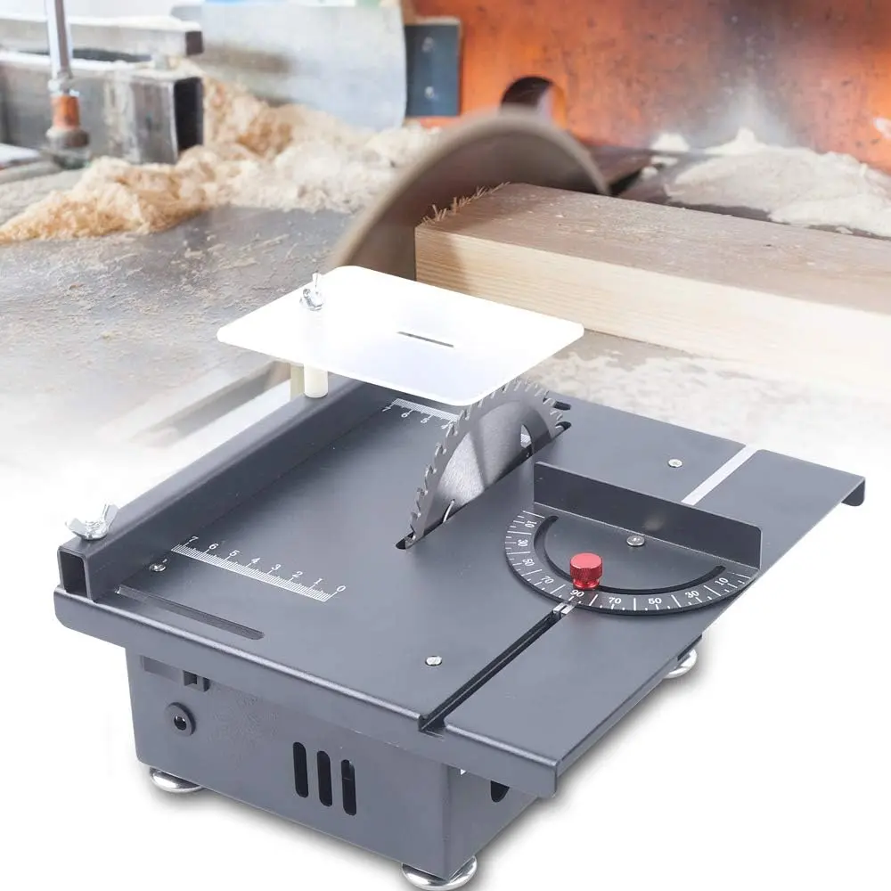 100W 24V Mini Table Saw, Electric Table Saw Woodworking DIY Cutting Tool Machine 7200RPM, Mini Sliding Table Saw, DIY Circular Bench Top Saw + Blade for Woodworking