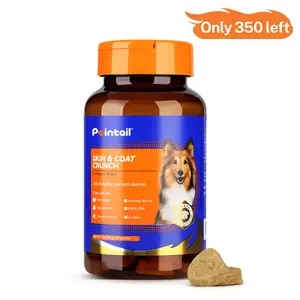 Pointail Skin & Coat Renewal Bites for Dogs - Omega-3 Rich Salmon Oil & Chondroitin, 735mg High Meat Freeze-Dried, Vet-Formulated for Shedding & Itching