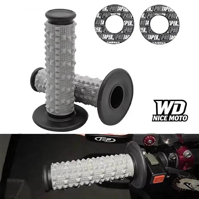 WD NICE MOTO Motorcycle Parts 22mm 7/8" Handle Grip Replacement, Large Particles Rubber Handlebar Grips, Universal for Atv Ktm Honda Yamaha Kawasaki