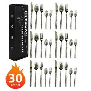 Stainless Steel Cutlery Set, 30 Pieces Silver Color,Serve for 6 People, Kitchen Tableware, Dishwasher Safe, Ideal Gift for Wedding