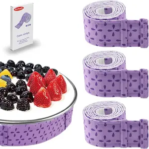 3-Piece Cake strips for even baking, Baking strips for cake pans, Baking Supplies and Cake leveler