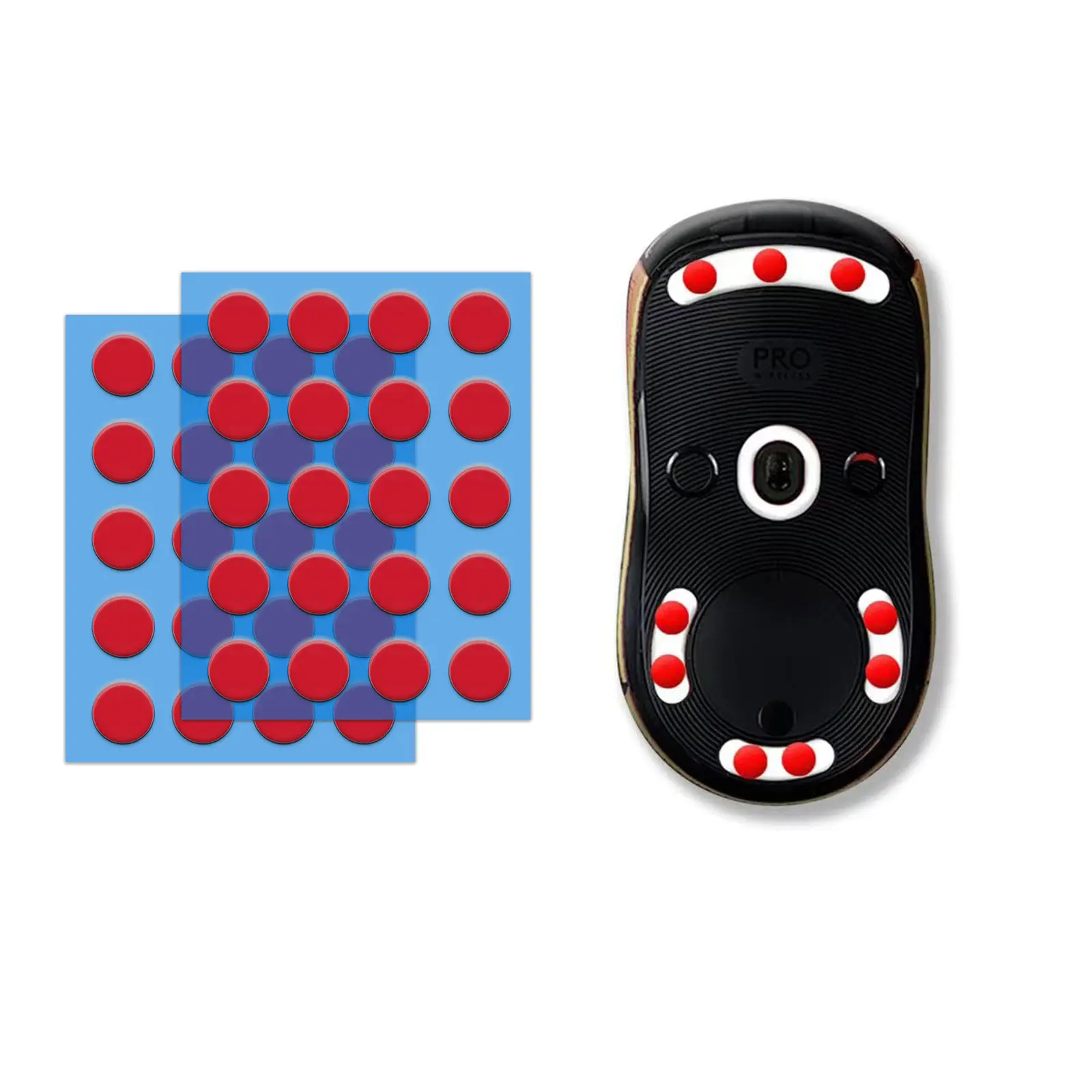GOGOFREE Red Gaming Mouse Skates (2 Pack), High-Density Ultra-Smooth Durable PTFE Replacement Pads, Low-Friction Universal Compatible for Gaming Mice with Smooth Glide