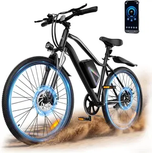 【High-end】Electric Bike - 750W Peak Motor, 20MPH, 60 Miles, 26” Tire Electric Bicycle, Removable Battery, Shock Absorber, 5 Speed E Bike, Commuter Electric Bicycle for Adults