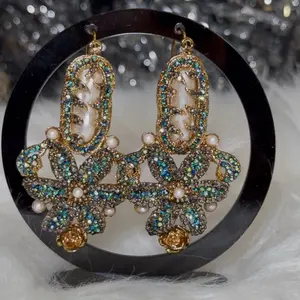 Turkish Mop Earring || Pakistani Earrings || Indian Earring Standard Design with Elegant Beading and Pearl Accents