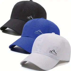 Three piece set, outdoor casual duckbill cap and, absorbing and quick drying breathable baseball cap, sun shading baseball cap and travel, a good choice, travel, running, and fishing